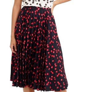 J. Crew Midi Silk Cherry Print Skirt F5462